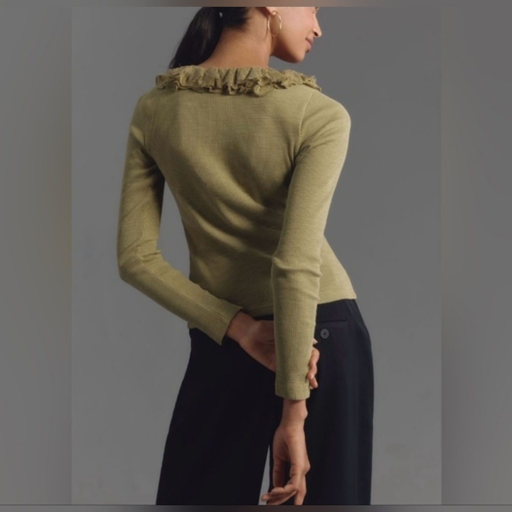 Anthropologie Ruffled Cardigan Top - Picture 3 of 4